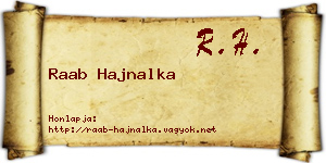 Raab Hajnalka névjegykártya